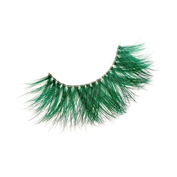 1 Pair Handmade Faux Mink Eyelashes- Pine Green - IMAKEUPNOW. INC